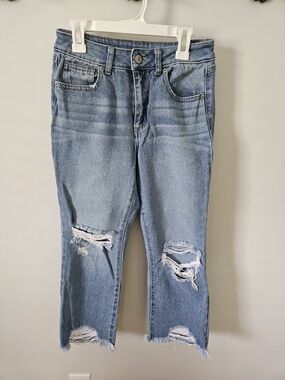 Rewash Light Blue Distressed Cropped Boyfriend Jeans